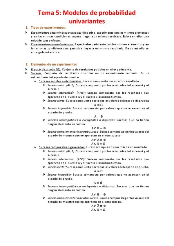 Miniatura del documento Tema 5 - Modelos de probabilidad univariantes.pdf