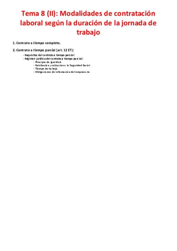 Miniatura del documento Tema 8 (II) - Modalidades de contratación laboral según la duración de la jornada de trabajo.pdf