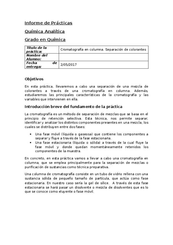 Miniatura del documento Informe de la práctica - Cromatografía.docx