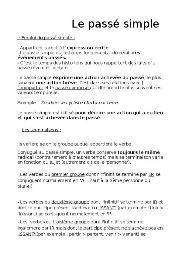 Miniatura del documento passe simple RRR.odt